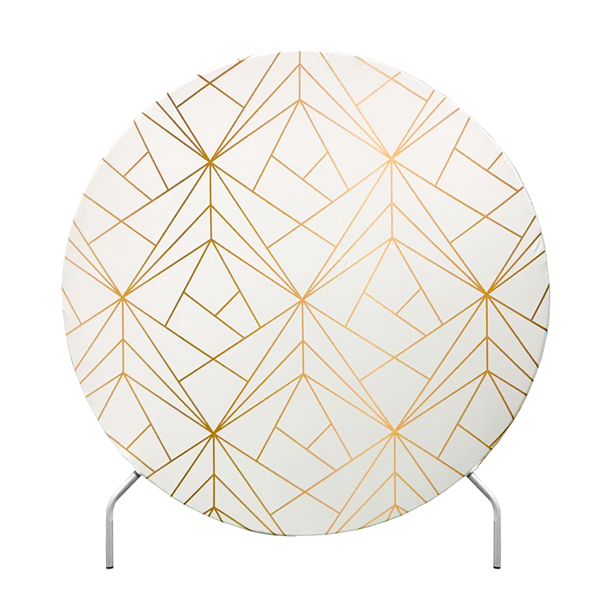 White & Gold Geo Circle